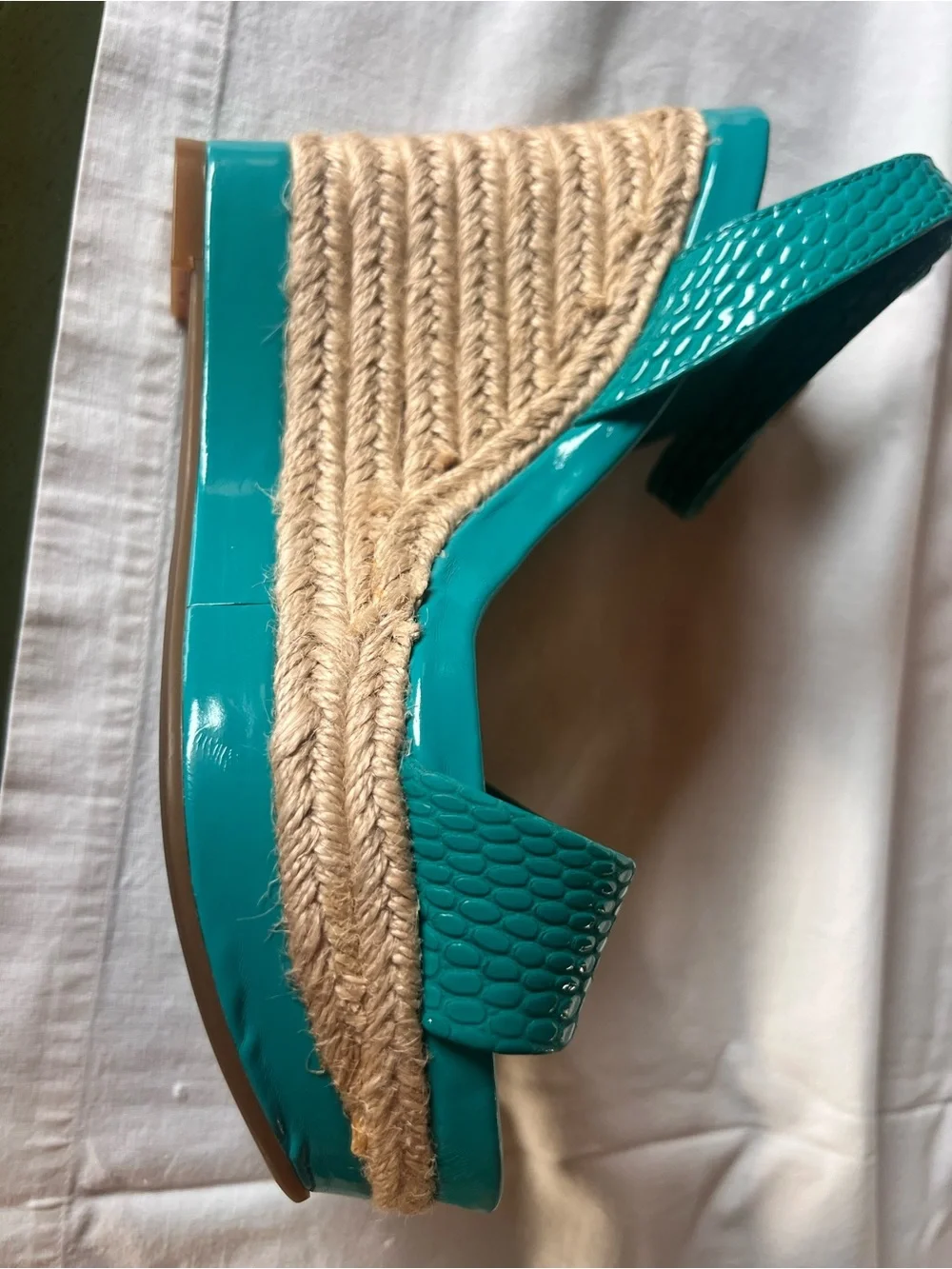 Gianni Bini Teal Wedge Espadrille Sandals